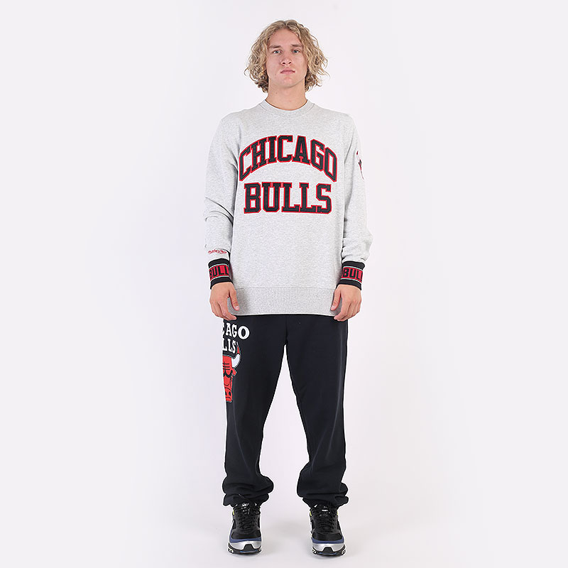 мужская серая толстовка Mitchell and ness Celebration Crew 350FCHIBULGRH - цена, описание, фото 6